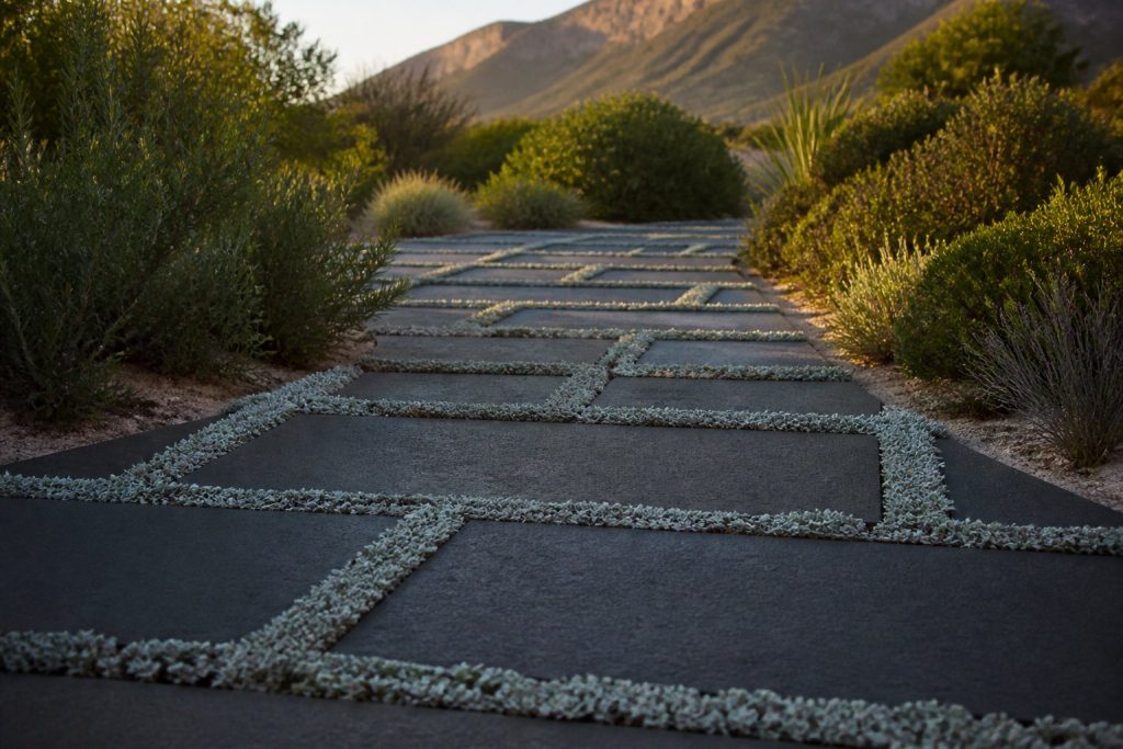 Dymondia Between Pavers: The Water-Wise Alternative to Grass Strips